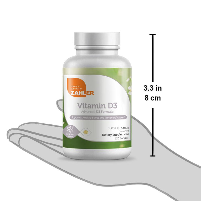 Vitamin D3 1000 IU (Advanced Nutrition by Zahler) Size