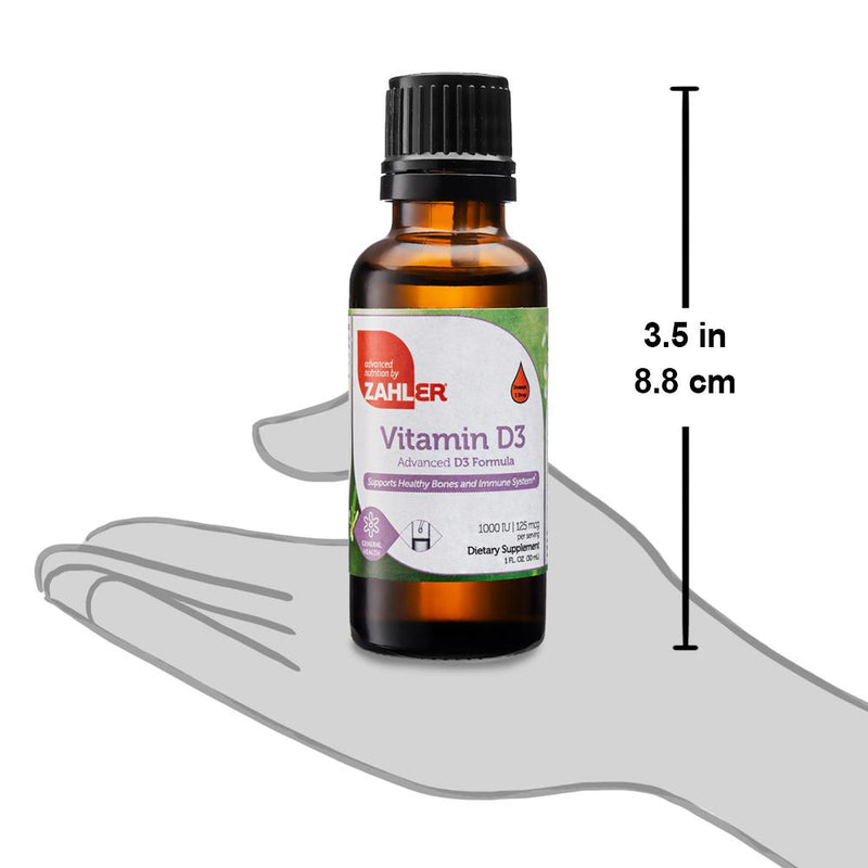 Vitamin D3 1000 IU Liquid (Advanced Nutrition by Zahler) Size