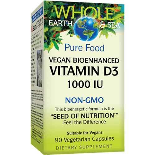Vitamin D3 1000 IU (Whole Earth and Sea Natural Factors) Front