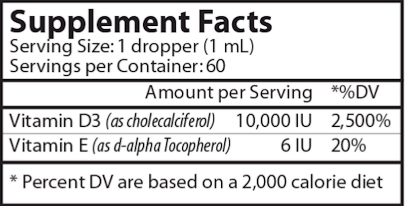 Vitamin D3 10,000 IU (Vinco) Supplement Facts