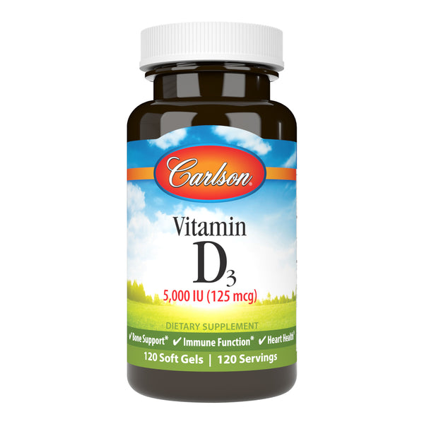 Vitamin D3 125 mcg (Carlson Labs) Front