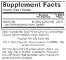 vitamin d3 2000 iu (protocol for life balance) supplement facts
