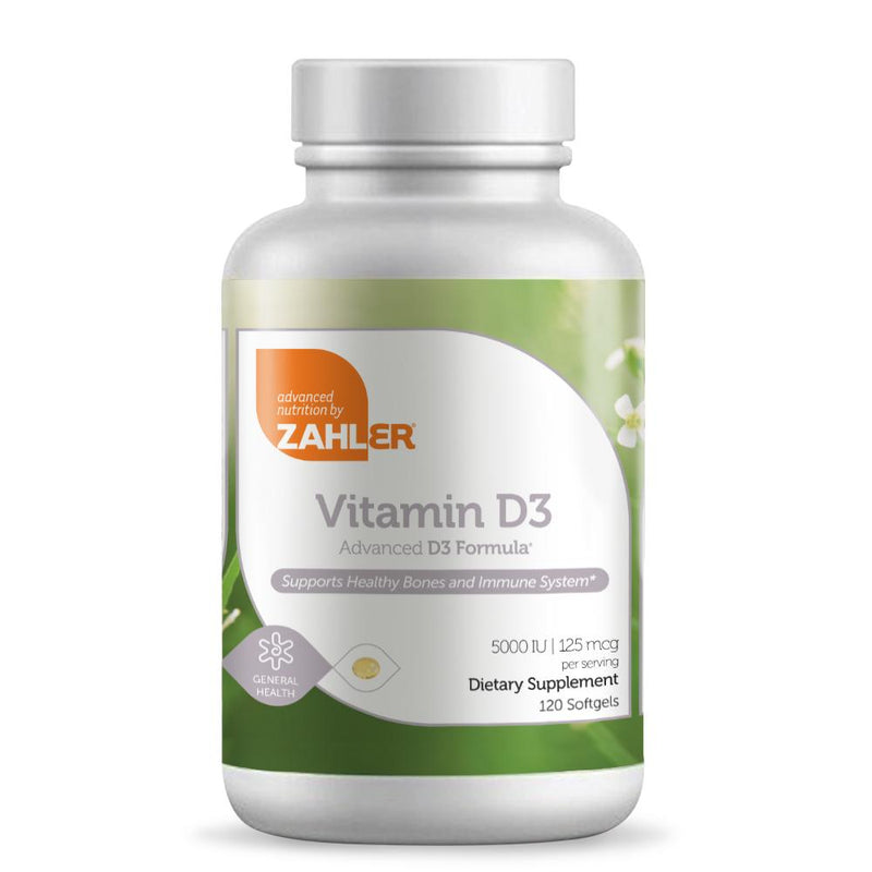 Vitamin D3 5000 IU (Advanced Nutrition by Zahler) Front