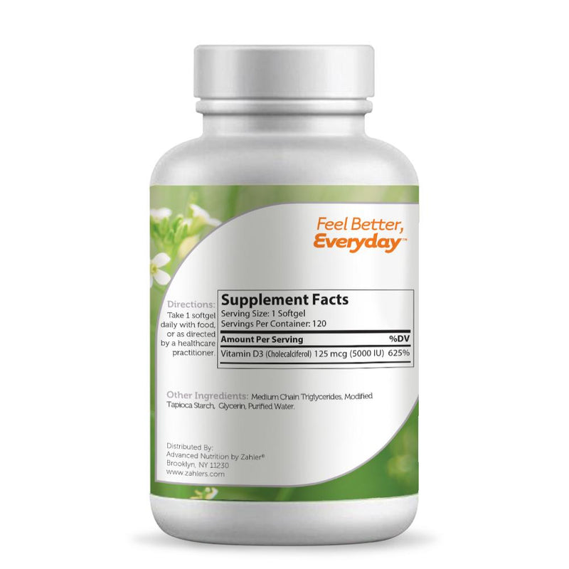 Vitamin D3 5000 IU (Advanced Nutrition by Zahler) Side-1