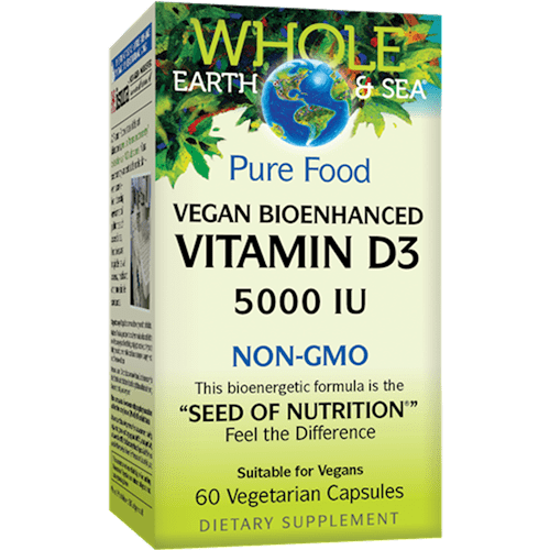 Vitamin D3 5000 IU (Whole Earth and Sea Natural Factors) Front