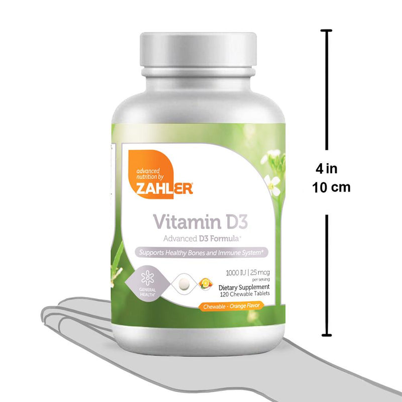 Vitamin D3 Chewable 1000 IU (Advanced Nutrition by Zahler) Size