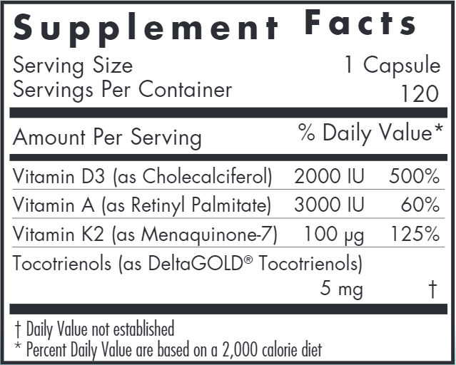 Vitamin D3 Complete (Nutricology) Supplement Facts
