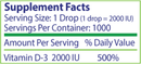 vitamin d3 (nutrasal phoschol) supplement facts