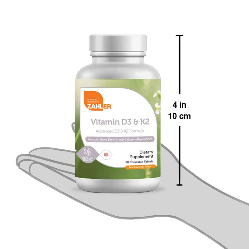 Vitamin D3 & K2 Chewable (Advanced Nutrition by Zahler) Size