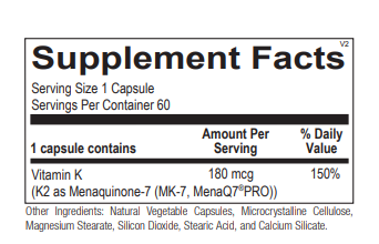 vitamin k2 180 mcg ortho molecular supplement