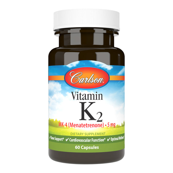 Vitamin K2 5 mg (Carlson Labs) 60ct Front