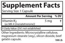 vitamin k2 carlson labs supplement facts