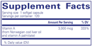 vitamin a 3,000 mcg pure encapsulations supplement facts