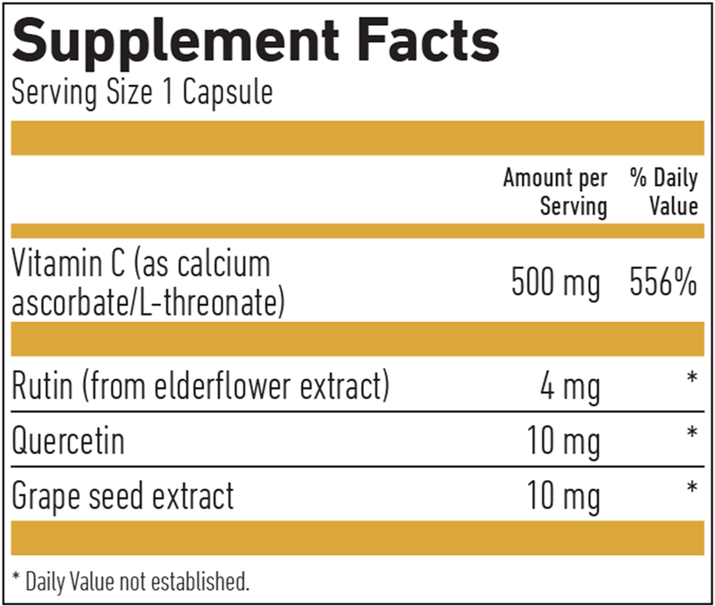 Vitamin C 500 mg Buffered GOLD Biogena Supplement Facts