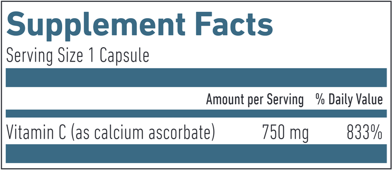 Vitamin C 750 mg Biogena Supplement Facts