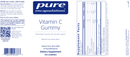 vitamin c gummy pure encapsulations label