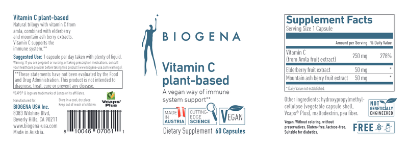 Vitamin C Plant-Based Biogena Label