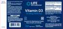 vitamin d3 (life extension) label