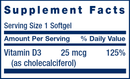 vitamin d3 (life extension) supplement facts