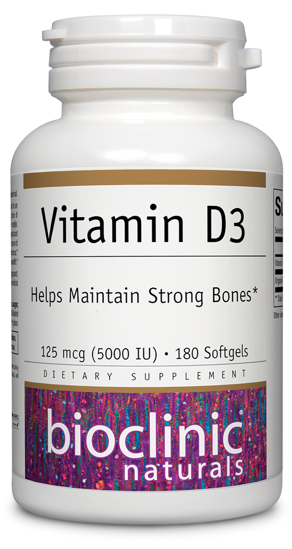 Vitamin D3 125 mcg (Bioclinic Naturals) Front