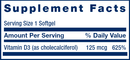 vitamin d3 (life extension) supplement facts