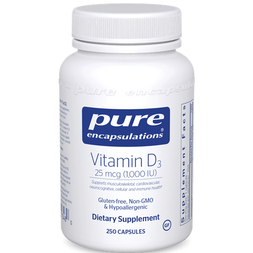 Vitamin D3 1,000 IU - 250 CAPSULES - (Pure Encapsulations)