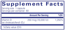 vitamin d3 250 mcg pure encapsulations supplement facts