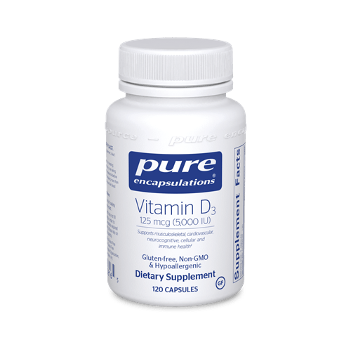 Vitamin D3 5,000 IU - 120 CAPSULES - (Pure Encapsulations)