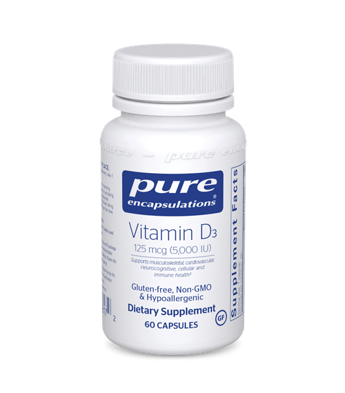 Vitamin D3 5,000 IU - 60 CAPSULES - (Pure Encapsulations)