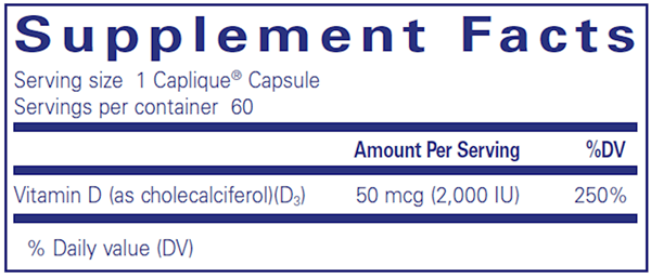 Vitamin D3 VESIsorb (Pure Encapsulations) supplement facts