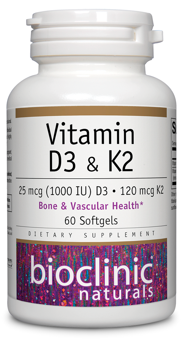 Vitamin D3 and K2 (Bioclinic Naturals) Front
