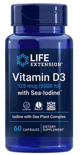 Vitamin D3 with Sea-Iodine™ (Life Extension) Front