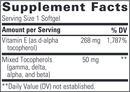 vitamin e 400 (integrative therapeutics) supplement facts