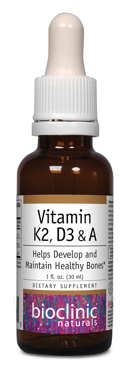 Vitamin K2, D3 and A (Bioclinic Naturals) Front