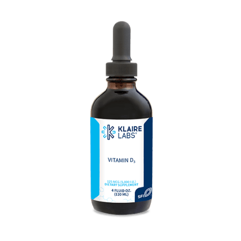 Vitamin D3 Liquid, 5000 IU (Klaire Labs) Front