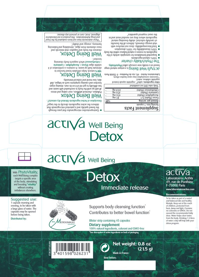 Well-Being Detox (Activa Labs) Label