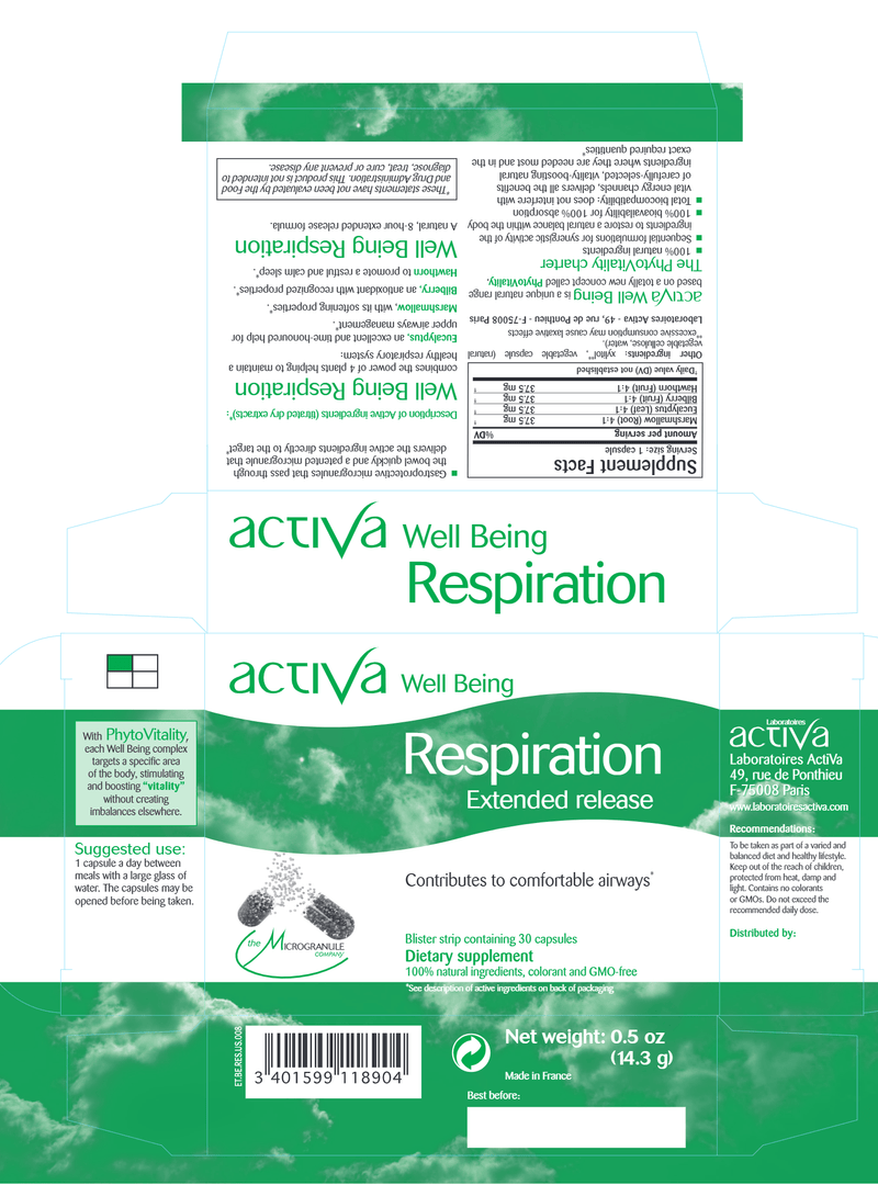 Well-Being Respiration (Activa Labs) Label