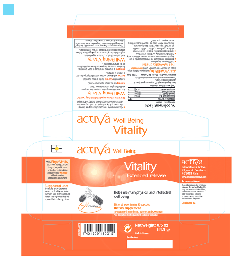 Well-Being Vitality (Activa Labs) Label