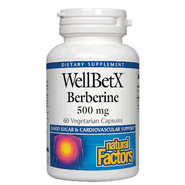 WellBetX Berberine 500 mg (Natural Factors) 60ct Front