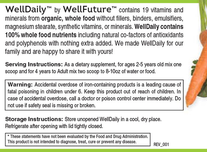 WellDaily Multivitamin and Mineral (WellFuture) Label