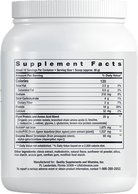Wellness Code® Plant Protein Complete & Amino Acid Complex (Vanilla) (Life Extension) Back