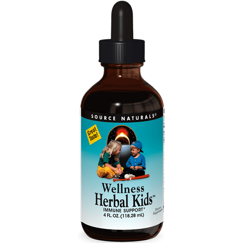 Wellness Herbal Kids Alcohol Free 4oz (Source Naturals) Front