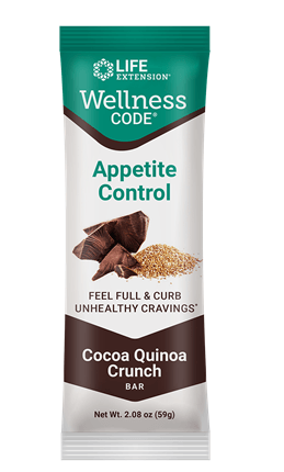 Wellness Code® Appetite Control Bar (Cocoa Quinoa Crunch) (Life Extension) Front