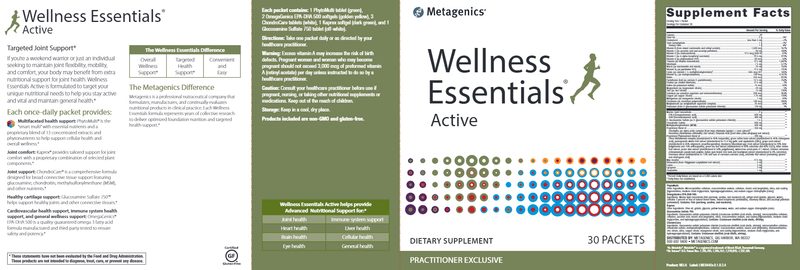 Wellness Essentials Active (Metagenics) Label
