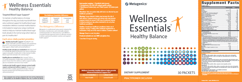 Wellness Essentials Healthy Balance (Metagenics) Label