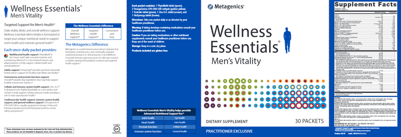 Wellness Essentials Men Vitality (Metagenics) Label