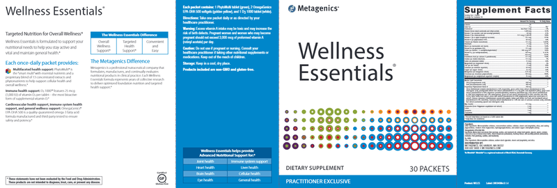 Wellness Essentials (Metagenics) Label