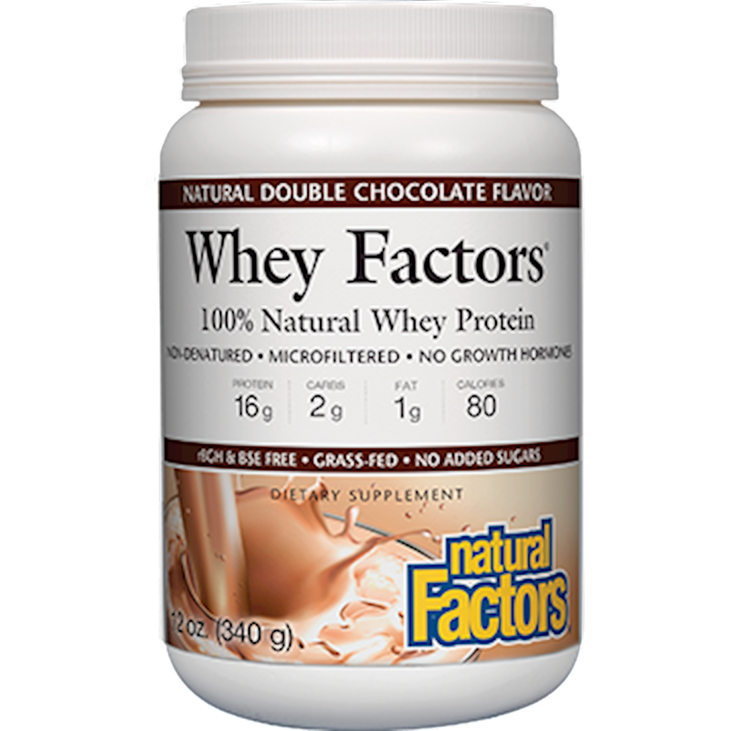 Whey Factors Powder Mix Chocolate (Natural Factors) 12oz Front
