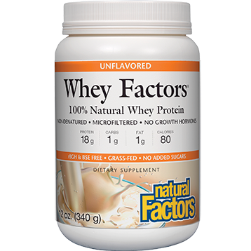 Whey Factors Unflavored Powder (Natural Factors) Front