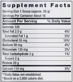 wellness code whey protein concentrate (life extension) supplement facts